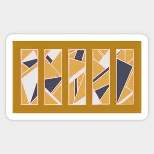 Fractal Geometric Rectangles in Gold, Purple and Blush Sticker